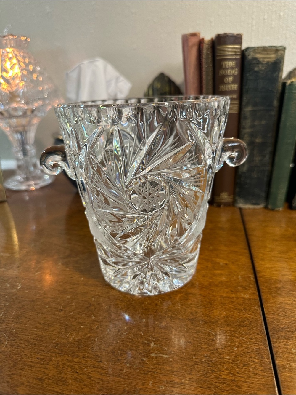 Cut Glass Ice Bucket - Clear Crystal Look